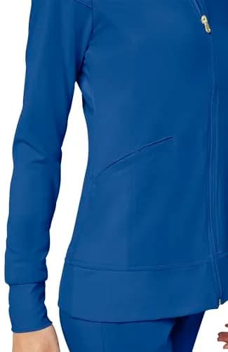 Cherokee iFlex Scrub Jacket for Women 2 Pocket Zip Front Royal XS | Shape Retention & All-Day Comfort thumbnail 6