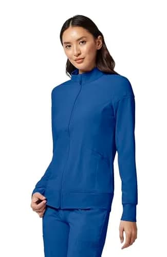 Cherokee iFlex Scrub Jacket for Women 2 Pocket Zip Front Royal XS | Shape Retention & All-Day Comfort thumbnail 2