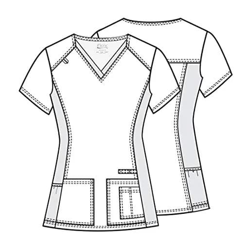 Cherokee Women's Medical Scrub Top V-Neck Knit Panel 4 Pockets S Black | Stretch, Comfort & Utility for Healthcare thumbnail 9