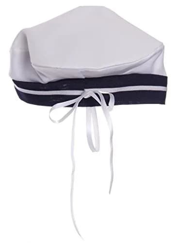 iGirlDress Baby Toddler Girls Nautical Sailor Dress with Hat 3T White | Navy & Gold Buttons, Zipper Closure thumbnail 4