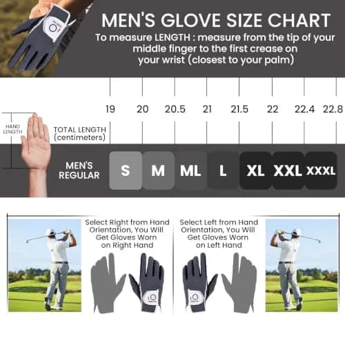 FINGER TEN Men's Golf Gloves Rain Grip 2 Pack (Gray, M/Large) | Wet Weather Performance & Breathable Mesh thumbnail 5
