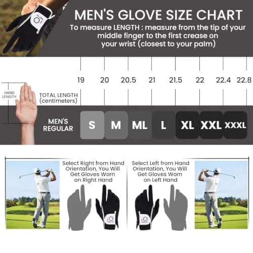 FINGER TEN Men's Golf Gloves Rain Grip 2 Pack (Black, Large, Left Hand) | Wet Weather Grip & Breathable Comfort thumbnail 5