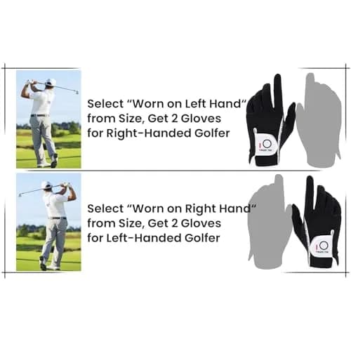FINGER TEN Men's Golf Gloves Rain Grip 2 Pack (Black, Large, Left Hand) | Wet Weather Grip & Breathable Comfort thumbnail 6