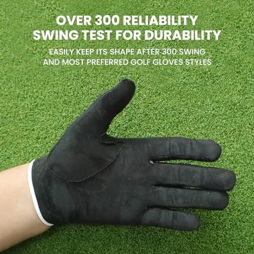 FINGER TEN Men's Golf Gloves Rain Grip 2 Pack (Black, Large, Left Hand) | Wet Weather Grip & Breathable Comfort thumbnail 7