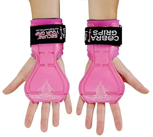 Cobra Grips FIT Pink Rubber Weight Lifting Gloves with Wrist Wraps - 4.25-7.0" Wrist Size thumbnail 3
