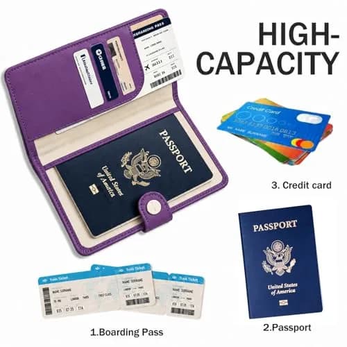 ZOPPEN RFID Blocking Passport Holder for Travel | Compact Leather Wallet for Women & Men thumbnail 4