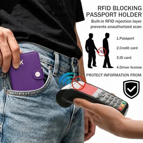 ZOPPEN RFID Blocking Passport Holder for Travel | Compact Leather Wallet for Women & Men thumbnail 5