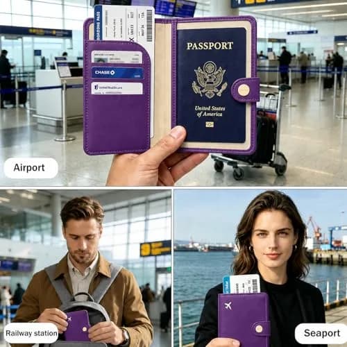 ZOPPEN RFID Blocking Passport Holder for Travel | Compact Leather Wallet for Women & Men thumbnail 7