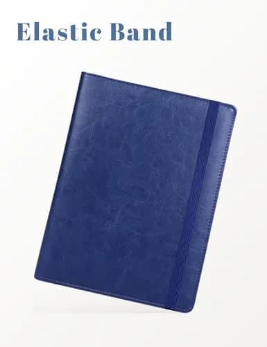Mymazn Small A5 Padfolio with Clipboard & Elastic Closure, Blue Faux Leather | Fits 5x8 Inch Writing Pads thumbnail 8