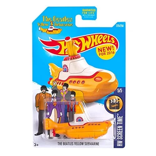 Hot Wheels 2016 HW Screen Time No. 225/250 1:64 Scale The Beatles Yellow Submarine | Collectible Metal Toy for Kids 3+ thumbnail 1