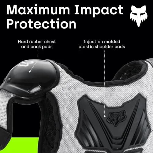 Fox Racing Youth Peewee Titan Roost Impact Protection Gear | Youth Motocross Chest Guard, Black/Pink, Medium/Large thumbnail 4