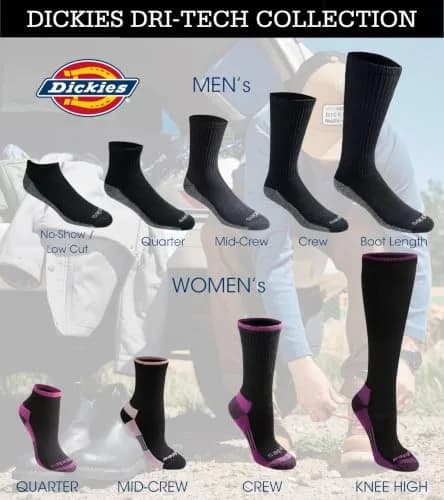 Dickies Dri-Tech Moisture Control Crew Socks Medium | Moisture-Wicking Comfort for Men thumbnail 4