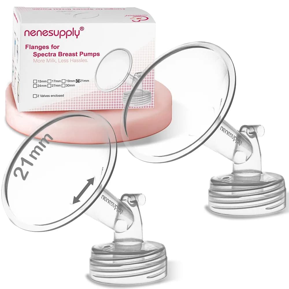 NENESUPPLY 21mm Flange Set (2 pc, 156 g / 3.1 oz) | Compatible with Spectra S1 S2 Breastpumps — Flange 21mm