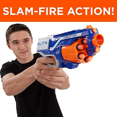 Nerf Disruptor Elite Blaster | 6-Dart Rotating Drum, Slam Fire, Fires Darts up to 27 meters thumbnail 4