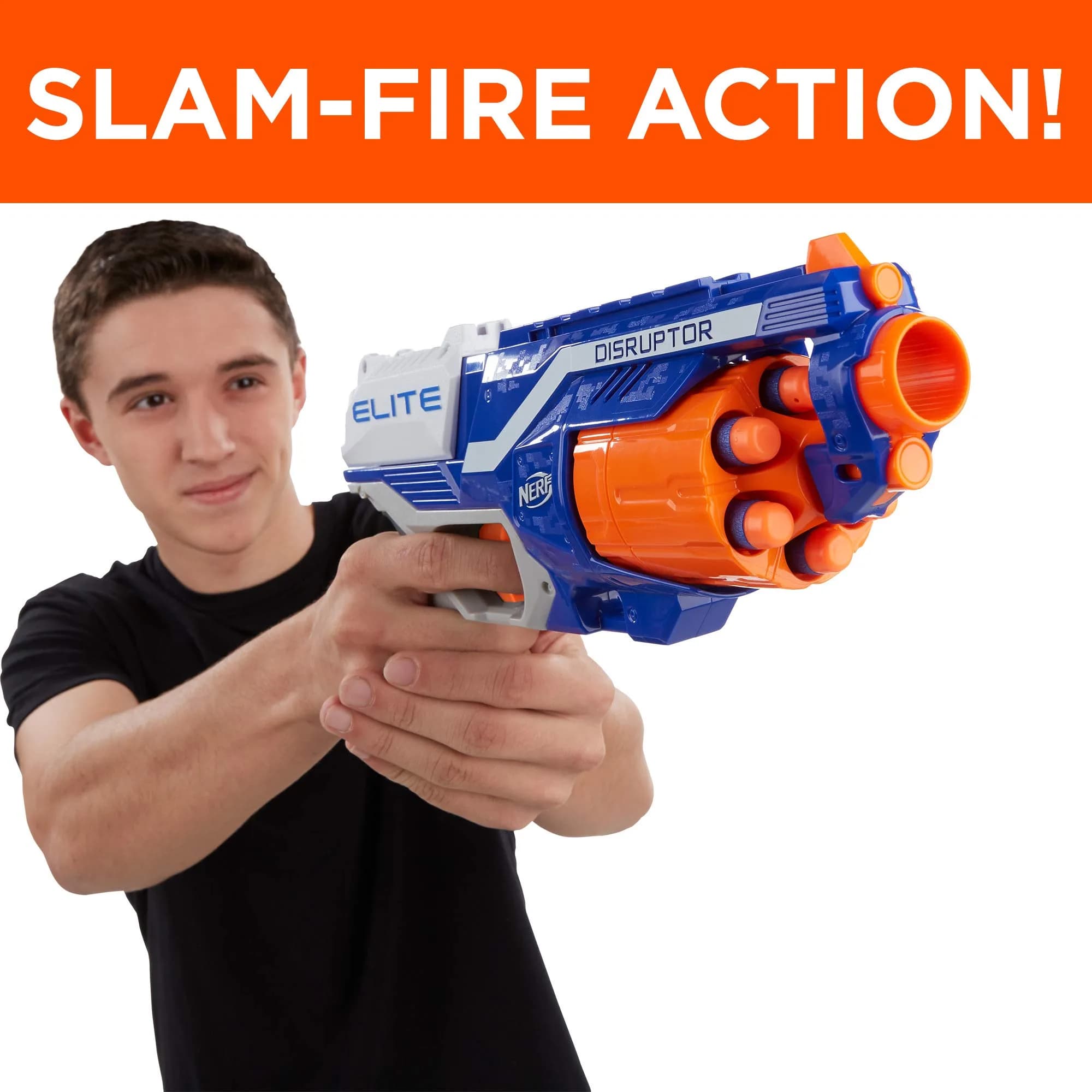 Nerf Disruptor Elite Blaster | 6-Dart Rotating Drum, Slam Fire, Fires Darts up to 27 meters - view 4