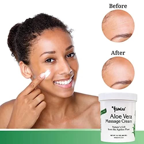 Jasmine Aloe Vera Massage Cream 400 g | Deep Moisturizer & Anti-Aging Therapy with Organic Aloe Vera thumbnail 6