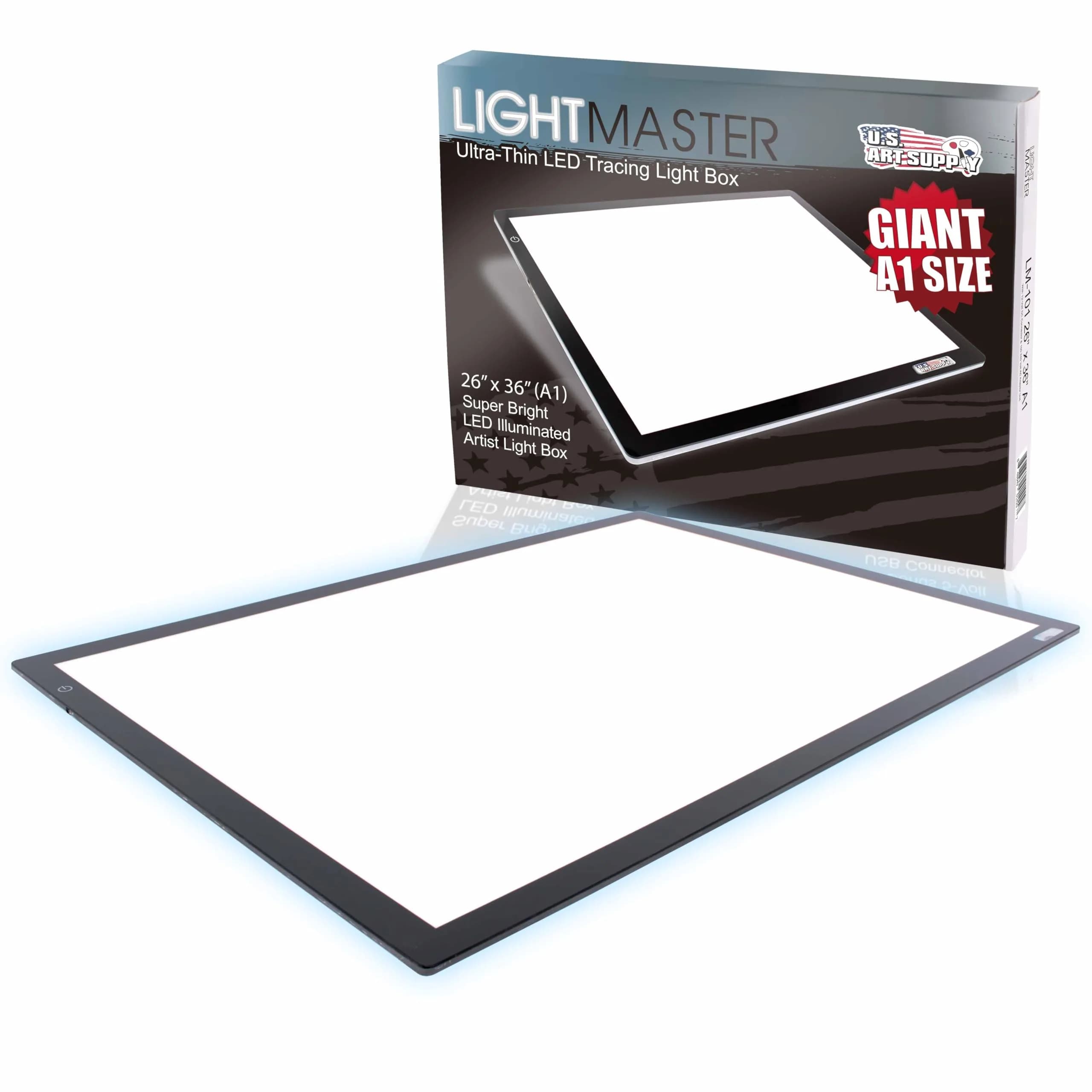U.S. Art Supply LED Lightbox Board 45-1/4" Diagonal (A1) 26 3/4" x 36 3/4" | Spacious A1 Light Pad for Drawing & Diamond Art