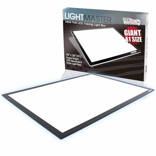 U.S. Art Supply LED Lightbox Board 45-1/4" Diagonal (A1) 26 3/4" x 36 3/4" | Spacious A1 Light Pad for Drawing & Diamond Art thumbnail 1