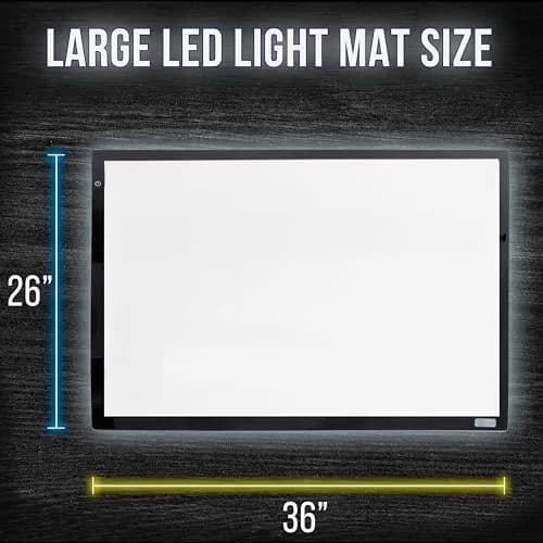 U.S. Art Supply LED Lightbox Board 45-1/4" Diagonal (A1) 26 3/4" x 36 3/4" | Spacious A1 Light Pad for Drawing & Diamond Art thumbnail 3