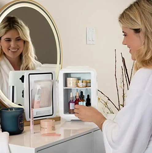 Cooluli Skincare Mini Fridge 4L Cow Print | Portable Cooler & Warmer for Beauty & Food thumbnail 3