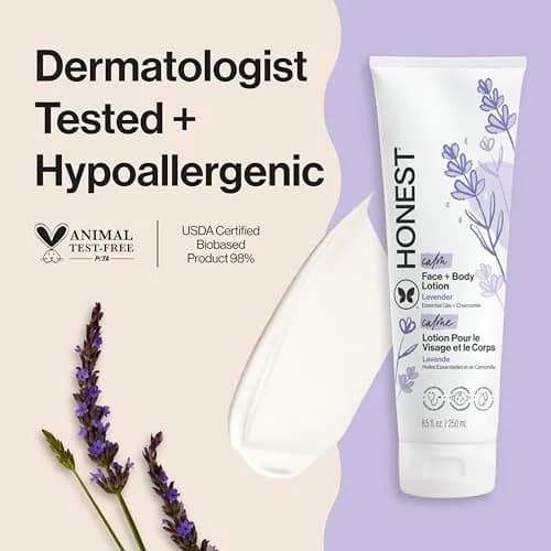 The Honest Company Face and Body Lotion, Lavender Calm, 251ml (8.5 fl oz) | Hypoallergenic, Dermatologist-Tested thumbnail 2
