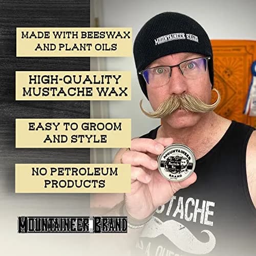 Mountaineer Brand Natural Mustache Wax Citrus & Spice 60ml (2oz) | Long-Lasting Hold for Styling thumbnail 3