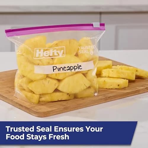 Hefty Slider Storage Bags Quart Size 78 Count | MaxLock Seal & Click Closure thumbnail 6