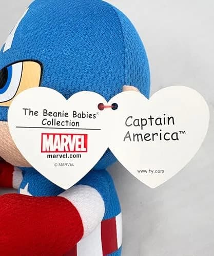 Ty Captain America Plush, Blue/Red/White | Superhero Teddy for Kids thumbnail 5