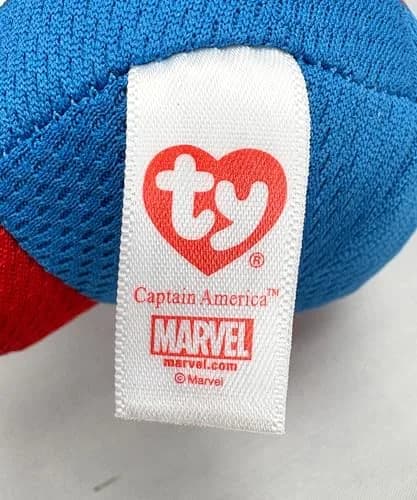 Ty Captain America Plush, Blue/Red/White | Superhero Teddy for Kids thumbnail 6