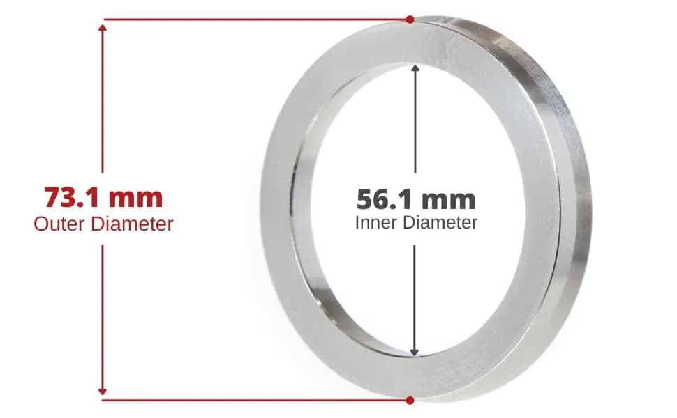 Circuit Performance Hub Centric Rings 73.1mm OD to 56.1mm ID Silver Aluminum | Vibration-Free Fit (70-120 chars) thumbnail 4