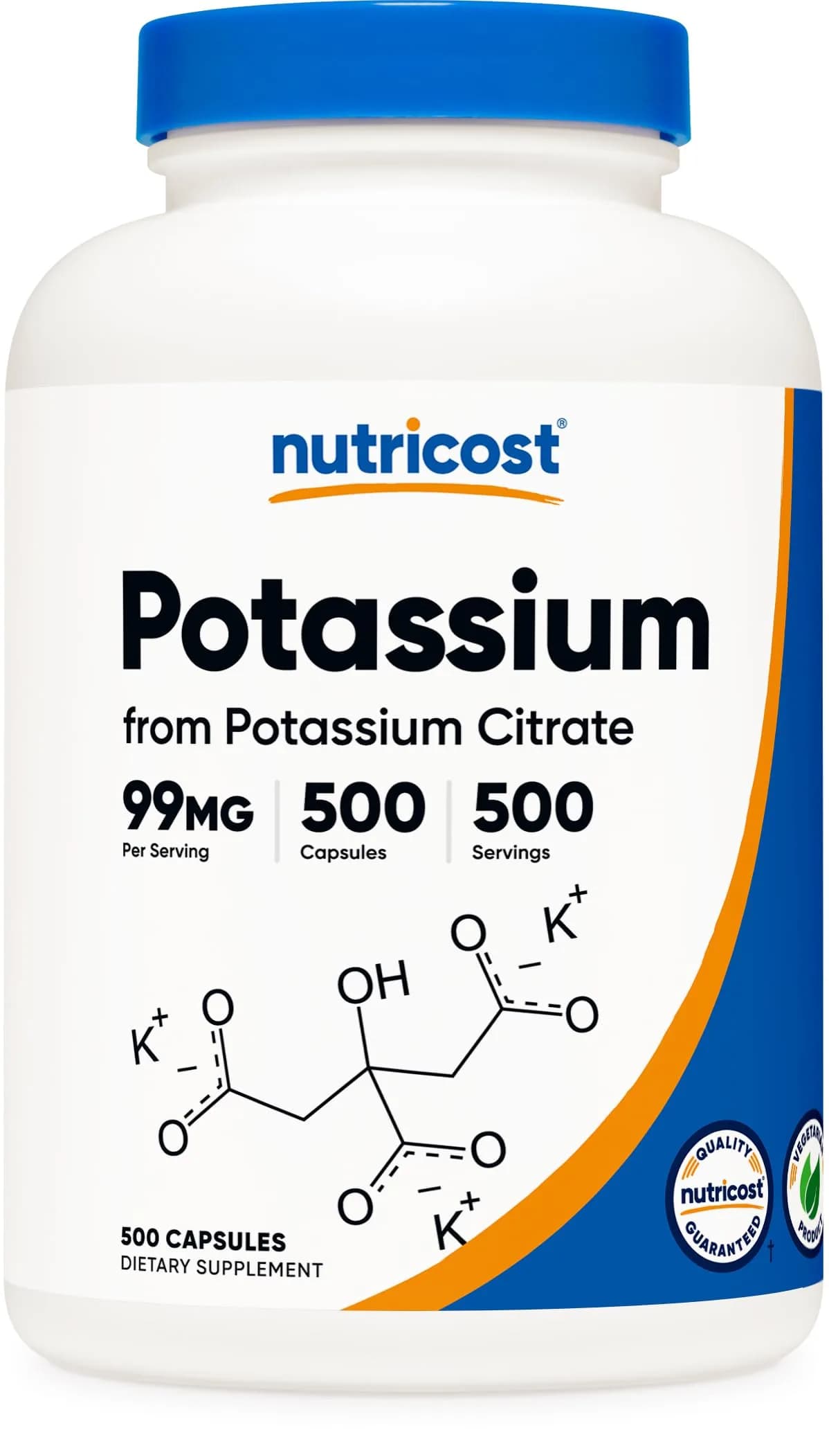 Nutricost Potassium Citrate 99mg | 500 Capsules | Non-GMO, Gluten Free, Soy Free