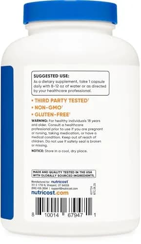 Nutricost Potassium Citrate 99mg | 500 Capsules | Non-GMO, Gluten Free, Soy Free thumbnail 4