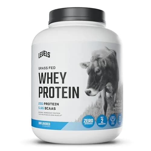 Levels Nutrition Whey Protein Powder, Unflavored, 5 lb (2.27 kg) | 25g Protein Per Serving, Grass-Fed Dairy thumbnail 1