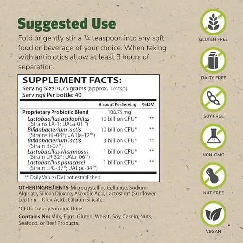 Master Supplements Granular Theralac 1.05 oz Pack of 2 | Multi-Strain Probiotic Powder for Gut & Immunity thumbnail 2