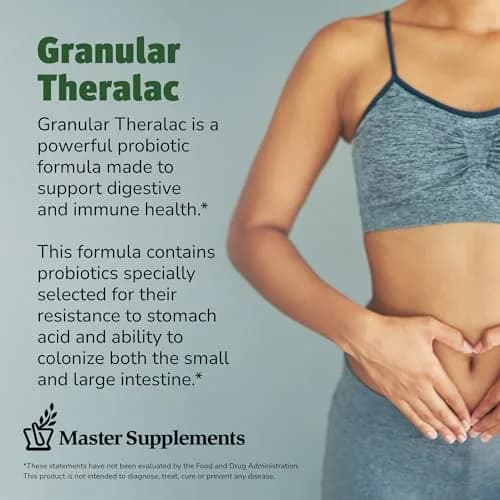 Master Supplements Granular Theralac 1.05 oz Pack of 2 | Multi-Strain Probiotic Powder for Gut & Immunity thumbnail 4