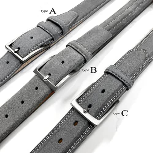 Belts.com Men's Suede Belt 35mm Navy | Genuine Leather Casual Dress Belt thumbnail 4