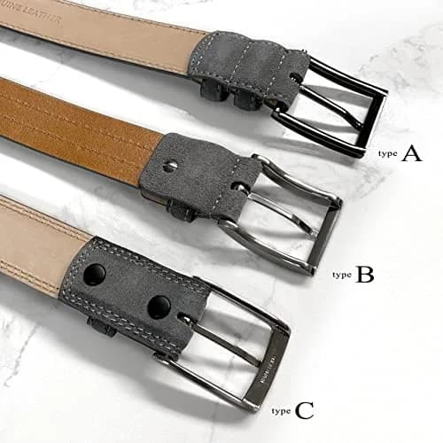 Belts.com Men's Suede Belt 35mm Navy | Genuine Leather Casual Dress Belt thumbnail 6