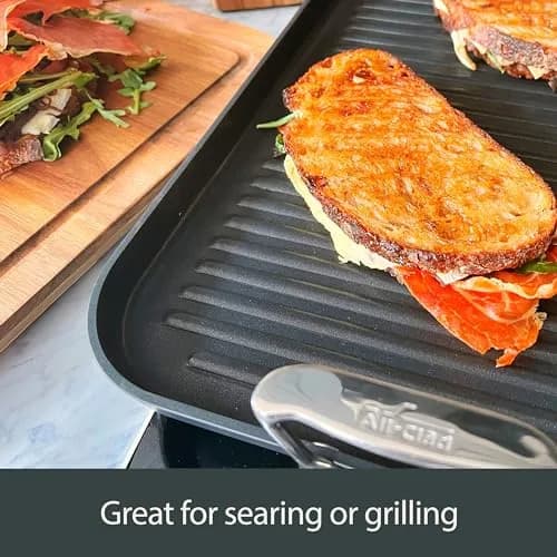 All-Clad HA1 Nonstick 13"x20" Double Burner Grill Pan | Professional Searing & Easy Cleaning thumbnail 4