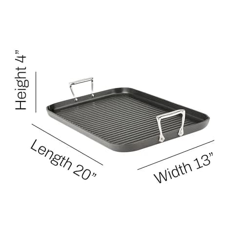 All-Clad HA1 Nonstick 13"x20" Double Burner Grill Pan | Professional Searing & Easy Cleaning thumbnail 7