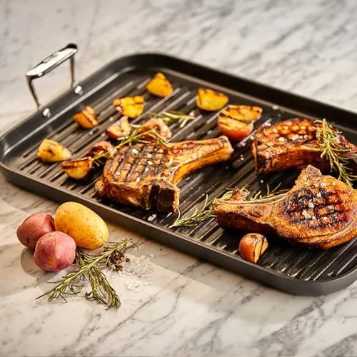 All-Clad HA1 Nonstick 13"x20" Double Burner Grill Pan | Professional Searing & Easy Cleaning thumbnail 2
