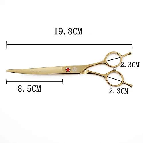 Purple Dragon 7" Dog Grooming Scissors Set with Rhinestone Accent - Golden | Sharp, Durable, Ice Calcined Japan Steel thumbnail 3
