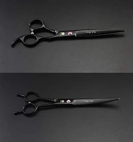 Purple Dragon Pet Grooming Scissors Set with Rhinestone Accent - Black | 7" Professional Pet Shears for Dogs & Cats thumbnail 5