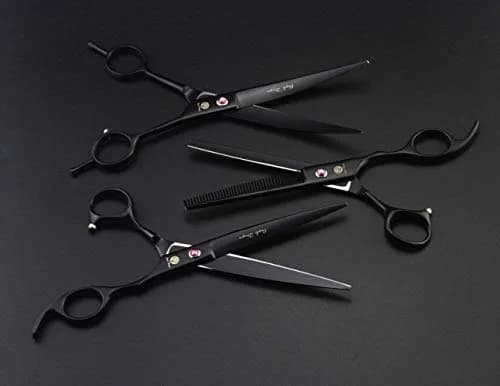 Purple Dragon Pet Grooming Scissors Set with Rhinestone Accent - Black | 7" Professional Pet Shears for Dogs & Cats thumbnail 7