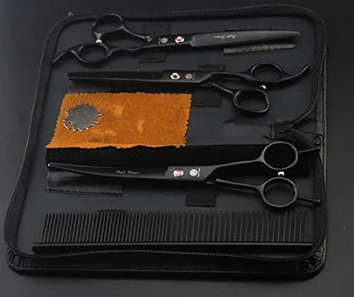Purple Dragon Pet Grooming Scissors Set with Rhinestone Accent - Black | 7" Professional Pet Shears for Dogs & Cats thumbnail 9
