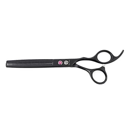Purple Dragon Pet Grooming Scissors Set with Rhinestone Accent - Black | 7" Professional Pet Shears for Dogs & Cats thumbnail 3
