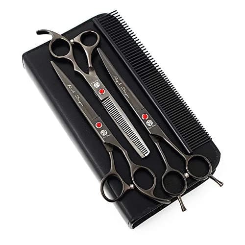Purple Dragon Pet Grooming Scissors Set with Rhinestone Accent - Gray | 7" Stainless Steel Shears for Dogs & Cats thumbnail 1