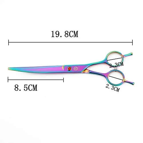 Purple Dragon 7" Dog Grooming Scissors Set with Rhinestone Accent - Rainbow | Sharp, Durable & Professional thumbnail 4