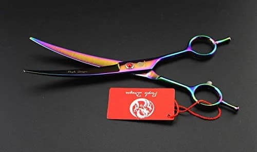Purple Dragon 7" Dog Grooming Scissors Set with Rhinestone Accent - Rainbow | Sharp, Durable & Professional thumbnail 7