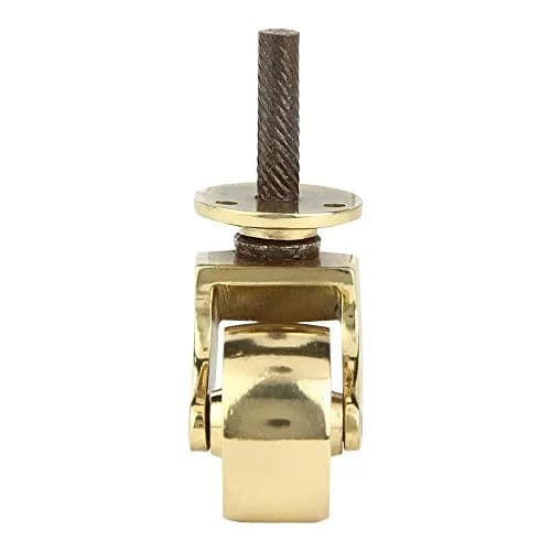 A29 360 Degree Swivel Stem Caster Wheels, Polished Lacquered, Set of 4 | Heavy Duty Brass Furniture Casters thumbnail 2