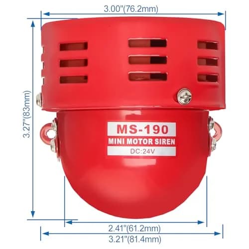 Baomain Alarm Sound Motor High Power Buzzer Siren DC 24V 120DB | 24V DC, 120dB, Wall Mount thumbnail 4